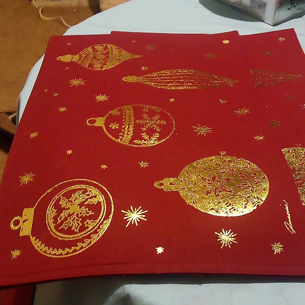 Six Brand New Red Christmas Placemats